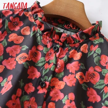 Tangada 2021 prancūzų Mados Moterų Padidėjo Spausdinti Marškinėliai Suknelė su Brūkšniu ilgomis Rankovėmis Office Ponios Midi Suknelė ME09