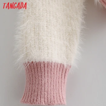 Tangada rudenį 2020 m. moteris rožinė bolor blokuoti kašmyro megztinis megztas megztinis megztinis apvalios kaklo aukštos kokybės megztinis SY273