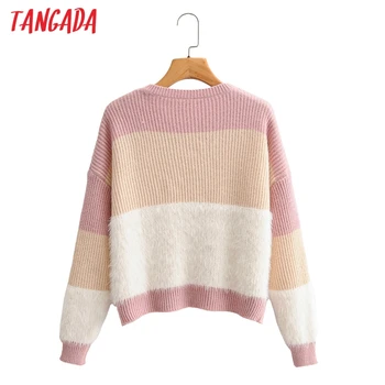 Tangada rudenį 2020 m. moteris rožinė bolor blokuoti kašmyro megztinis megztas megztinis megztinis apvalios kaklo aukštos kokybės megztinis SY273