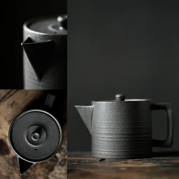 TANGPIN juoda keraminiai indai kyusu arbatinukas porceliano arbatinukas drinkware