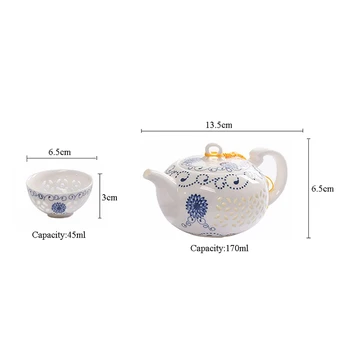 TANGPIN Mėlyna ir balta Išskirtinį Keramikos Arbatinukas Virduliai Arbatos Puodelio Porceliano Kinijos Kung Fu Arbatos Rinkinys Drinkware