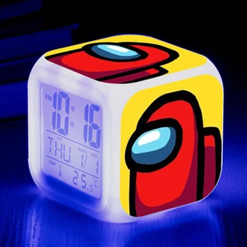 Tarp Mūsų Žaidimas Pav Šviesos LED Laikrodis-Žadintuvas Spalvinga Flash Stalas Šviesos 