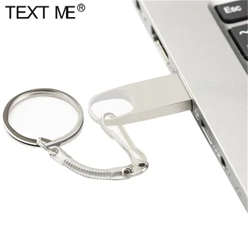 TEKSTAS MAN metalo USB Flash Drive 4GB 8GB 16GB flash disko Pendrive 32GB 64GB atminties kortelė, USB 2.0 Flash USB pen drive