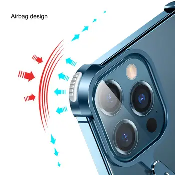 Telefono dėklas Skirtas iPhone 12 Pro Max prabanga Metalinio Rėmo Formą Su oro Pagalvė atsparus smūgiams originalus atveju Bamperis Atgal Bover Kietas Atveju