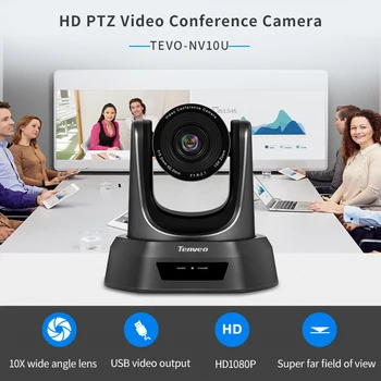 Tenveo NV10U 10x Zoom, Full HD 1080p H. 264 Video Kamera, USB Kištukas, PTZ Kamera Cam HD webcam 