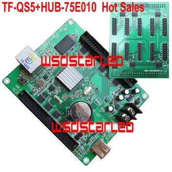 TF-QS5+HUB-75E010 10*HUB75E 1/4 1/8 1/16 1/32 Nuskaitymo 320*128 USB+Lan port Full LED kontrolės kortelės Naujų Karšto Pardavimo