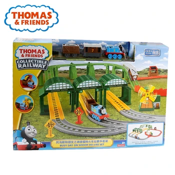 Thomas ir Draugai Matel Mini Traukinys Automobilių Žaislas Magnetinių Bėgių Brinquedos Thomas Užimtas Dieną Sodor Deluxe Set Žaislas Vaikams