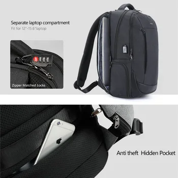 Tigernu USB Įkrovimo Kovos Vagystės Backpack 15.6 colių Nešiojamojo kompiuterio Kuprinė Moteriška Neperšlampama Kuprinė Daugiafunkcį Mochilas Už Paauglys
