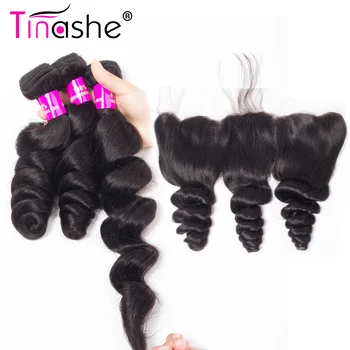 Tinashe Plaukų Peru Plaukų Ryšulius Su Uždarymo Remy Human Hair Nėrinių Priekio Su Ryšulių Prarasti Banga Ryšulius Su Priekinės