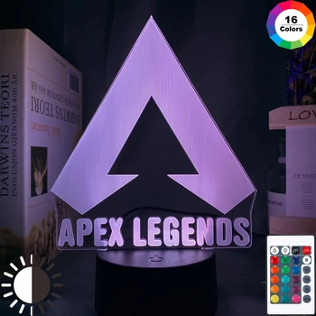 Tinkinti Apex Legendos LOGO Naktį Šviesos diodų (Led Stalo Lempa Spalva Keičiasi Šviesos Kambario Dekoro Idėjų, Kietas Renginio Prizas Žaidėjai Baterija