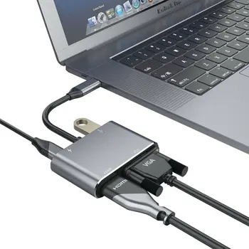 Tipas-c-HDMI Female Keturi-in-one Perdavimo Kabelį, Tipas C Paversti 4k 30HZ HD Konvertavimo Linija, Keturi-viename Perdavimo Kabelis