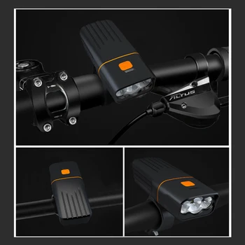 TK3 2400mAh Elektros motociklo led lemputė USB/Micro įkrovimo 360° sukimosi Daugiafunkcį galvos priešrūkinis žibintas motociklo priedai