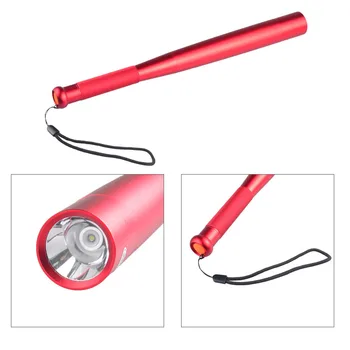 TMWT Raudona Beisbolo Lazda Šviesos LED Žibintuvėlis AA Baterijos 800 Liumenų Super Šviesus Baton Fakelas Skubios pagalbos savigynos