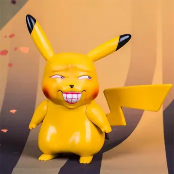 TOMY Pokemon Juokinga Juokinga Freak Pikachu Bulbasaur Charmander Voverė PVC Anime Veiksmų Skaičius, Lėlės Modelio Žaislas Vaikų Dovanų