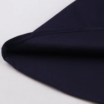 Tonval Tamsiai Mėlyna Kontrastas Dryžuotas Moterų Juostelės Elegantiškas Medvilnės Suknelė be Rankovių 50S Retro Linijos Derliaus Sūpynės Suknelės
