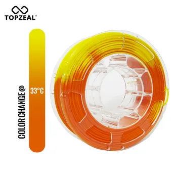 TOPZEAL 3D Spausdintuvas PLA Temperatūros keičia Spalvą Siūlai, Matmenų Tikslumas +/- 0.05 , 1KG Ritės, 1.75 mm , Oranžinė Geltona