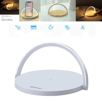 Touch dizainas led stalo lempa, miegamojo belaidžio įkrovimo mobilųjį telefoną stalo lempos naktiniai staleliai, lempa, stalas šviesos pritemdomi led d stalo lempos