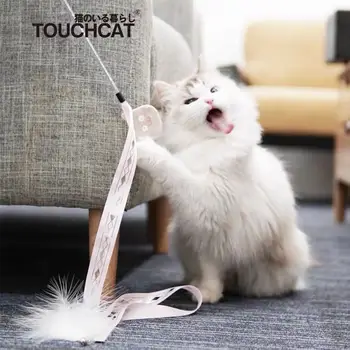 Touchcat, Tai Naujos Katės priėmimo Stick, Plunksnų, Katė-todėl Žaislą, Interaktyvios Bell, Pet Produktų Didmeninės katė žaislas