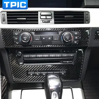 TPIC Anglies Pluošto Oro Kondicionavimo sistema, CD Skydelis Dekoratyvinis Dangtelis Apdaila BMW E90 Auto Interjero Aksesuarų Automobilių Stiliaus 3D Lipdukas