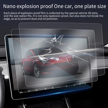 TPU Kino Screen Protector Anti Akinimo atsparus smūgiams Ultra Plonas Naftos Atstumiantis Navigator Anti pirštų Atspaudų Už Tesla Model 3 X S 19-20