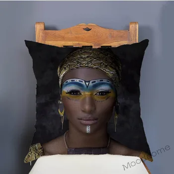 Tradicinis Afrikos Totem Afrikos simbolis Meno Juoda Moteris, Mergina Egzotinių Apdailos Sofos Pagalvės užvalkalą Medvilnės Skalbiniai Kėdė Pagalvėlė Padengti