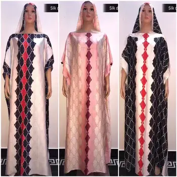 Tradicinis Kaftan Šilko moterų ilgos suknelės Nemokamai Dydžio Europos spausdinti Malaizijos Musulmonų Moterų Suknelės Afrikos Suknelės moterims