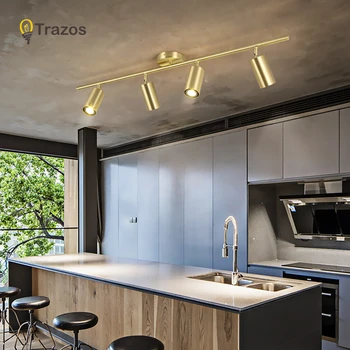 TRAZOS LED Lubų Šviesos kambarį Lempos Aukso Black Šiaurės Apšvietimas, Virtuvės Lentynose Vietoje šviesos paviršinės montuotės AC90-260v