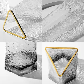 Trikampis Burną Plaktukas Modelio Gėlių Stiklo Vaza Namų Dekoro Priedai Šiuolaikinio Gyvenimo Kambario Apdaila, Vazos, Vestuvių Dekoras