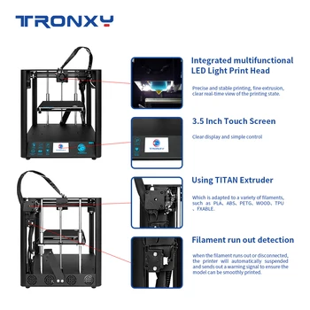 Tronxy Naujausias D01 3D Spausdintuvas CoreXY Struktūra Pramonės linijinis vadovas geležinkelių Silent design Titan Ekstruderiu Didelio tikslumo spausdinti