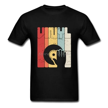 Trumpas Rankovėmis Reperis marškinėliai Vyrams Vinilo Įrašas Ratas, Populiariosios Muzikos Drabužiai, Logotipų Dizainas Vyrai T-Shirt