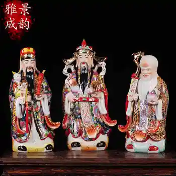 Trys dievai likimo gerovės ilgaamžiškumas buda keramikos pav statula surinkimo