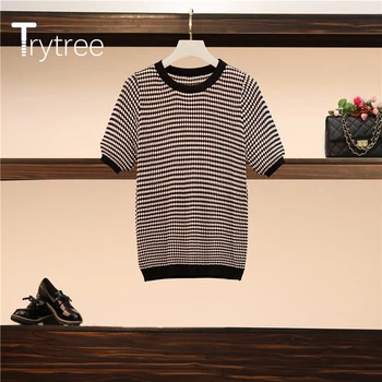 Trytree 2020 metų Vasaros Moterims Dviejų dalių Komplektas Atsitiktinis O-neck Stripe marškinėliai Topai + Kaubojus Šortai Kutas Mados Kišenės Rinkinys, 2 dalių Rinkinys