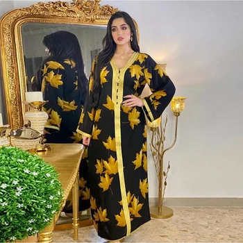 Turkijos Maroko Suknelės Moterims Tautinės Juostelės Patckwork ilgomis Rankovėmis Abaja Suknelė kaftan Dubajus arabų Musulmonų ir Islamo Drabužiai
