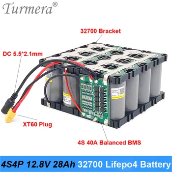 Turmera 32700 Lifepo4 Baterija 4S4P 12.8 V 28Ah su 4S 40A Subalansuotas BMS Elektros Valtis ir Nepertraukiamo Maitinimo šaltinis 12V