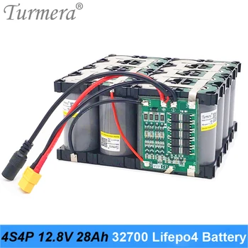 Turmera 32700 Lifepo4 Baterija 4S4P 12.8 V 28Ah su 4S 40A Subalansuotas BMS Elektros Valtis ir Nepertraukiamo Maitinimo šaltinis 12V