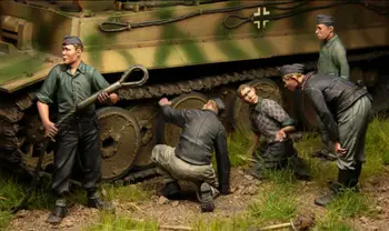 [tuskmodel] 1 35 masto derva modelis sumos rinkinys WW2 vokiečių kareiviai tiger tank Remontas 5