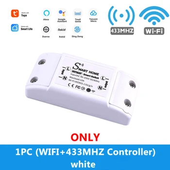 Tuya WiFi+RF 433 WIFI Smart Switch Module Nuotolinio Valdymo Keturių Valdymo Metodai, Paremti 
