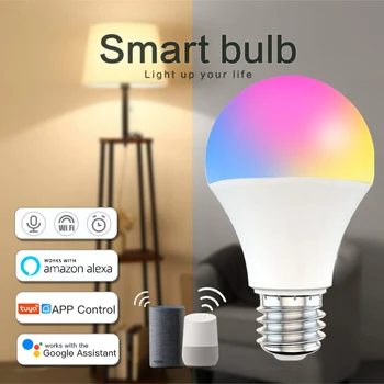 TUYA Wifi Smart Lemputė Šviesos Protingo Namo Apšvietimo Lempa 9W E27 Magic LED Lemputės šviesos srautą galima reguliuoti Darbo Su Alexa, Google Namų Automatikos Modulis