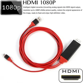 TV Stick 8 Pin HDMI Kabelis, HDTV TV Skaitmeninis AV Adapteris, USB, HDMI 1080P Smart Keitiklio Kabelį, 
