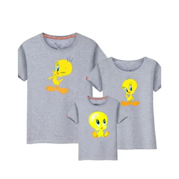 Tweety Paukštis T-Shirt Šeimos derinti Drabužius Motina ir Dukra Drabužius Tweety Paukštis Atitikimo Komplektus Kalėdų Drabužius T-Shirt