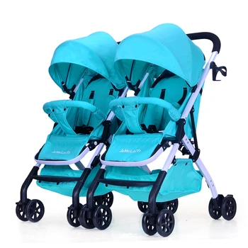 Twin kūdikio vežimėlis lengvas lankstymo gali sėdėti sėdima nuimamas antras vaikas dvigubo vaiko vežimėlis