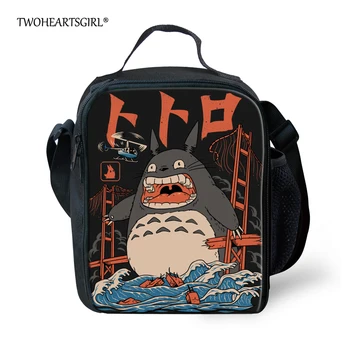 Twoheartsgirl Mielas Animacinių filmų Totoro Spausdinti Pietūs Maišą Vaikams Mergaitėms Šiluminė Izoliacija Lunchbox Thermo Moterų Coolor Maisto Krepšiai