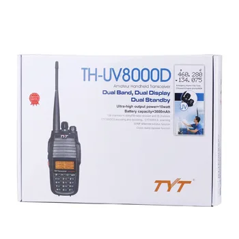 TYT TH-UV8000D Walkie Talkie 10Watts Cross-band 3600mAh VHF UHF Dual Band Comunicador 10km Kartotuvo Funkcija CB ir Ham radio