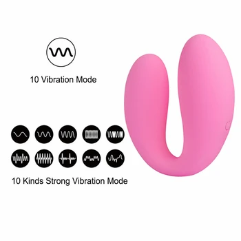 U Formos Belaidis Vibratorius Dildo G Spot Dvigubi Vibratoriai Sekso Žaislas, Skirtas Moters USB Įkrovimo Vandeniui Suaugusiųjų Produkto Poroms