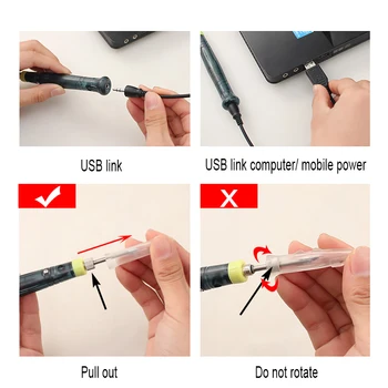 UANME lituoklio Mini USB Elektros Nešiojamų Litavimo Pistoletas LED Indikatorius Karšto Geležies Suvirinimo Aukštos Kokybės Šildymo Priemonė, 5V 8W