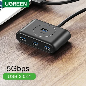 Ugreen 4-Port USB 3.0 Hub Didelės Spartos USB Skirstytuvo Už kietuosius Diskus Nešiojamojo KOMPIUTERIO Kompiuterio Priedai 