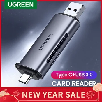 Ugreen Kortelių Skaitytuvą, USB 3.0-C Tipas SD Micro SD TF Adapteris Nešiojamas Reikmenys, OTG Cardreader Smart Atminties SD Kortelių Skaitytuvas