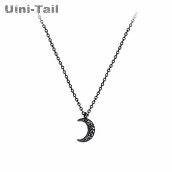 Uini-Uodega karšto naujas 925 sterling silver black moon karoliai tendencija kietas vėjo paprasta temperamentas aukštos kokybės papuošalų mergina dovana