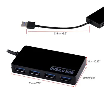 Ultra-plonas 4-port USB3.0 HUB Didelės Spartos Indikatorius, USB Hub Multi-prietaisas Kompiuteris Nešiojamas lašas laivybos