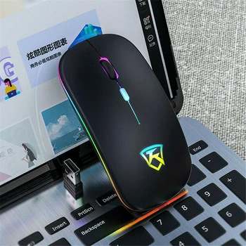 Ultra Slim Belaidės Pelės Silent 2.4 GHz USB Peles Įkrovimo RGB PC Nešiojamas Optinės Žaidimų Pelės Silent Pelės Pelės Gamer